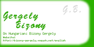gergely bizony business card